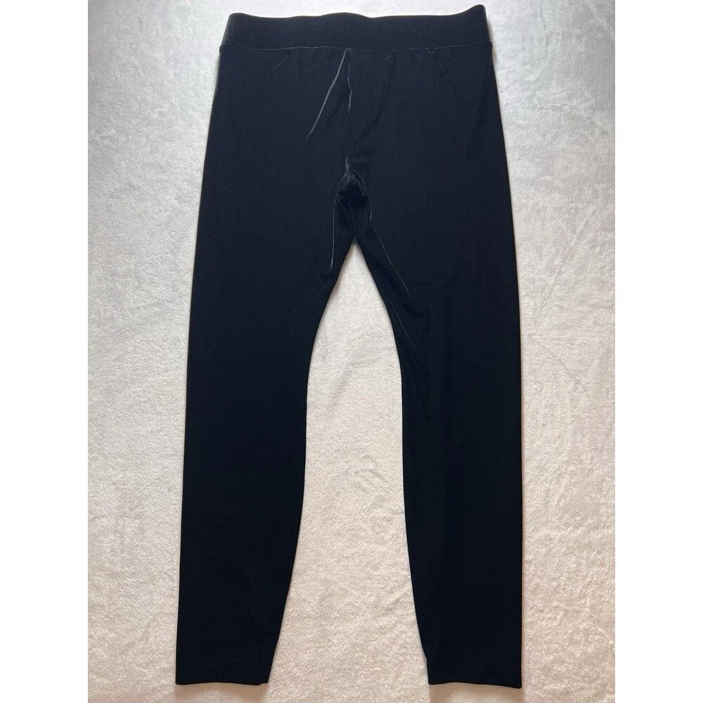 J.Crew Black Velvet Velour Leggings Women’s Large Stretch Pull On Pants